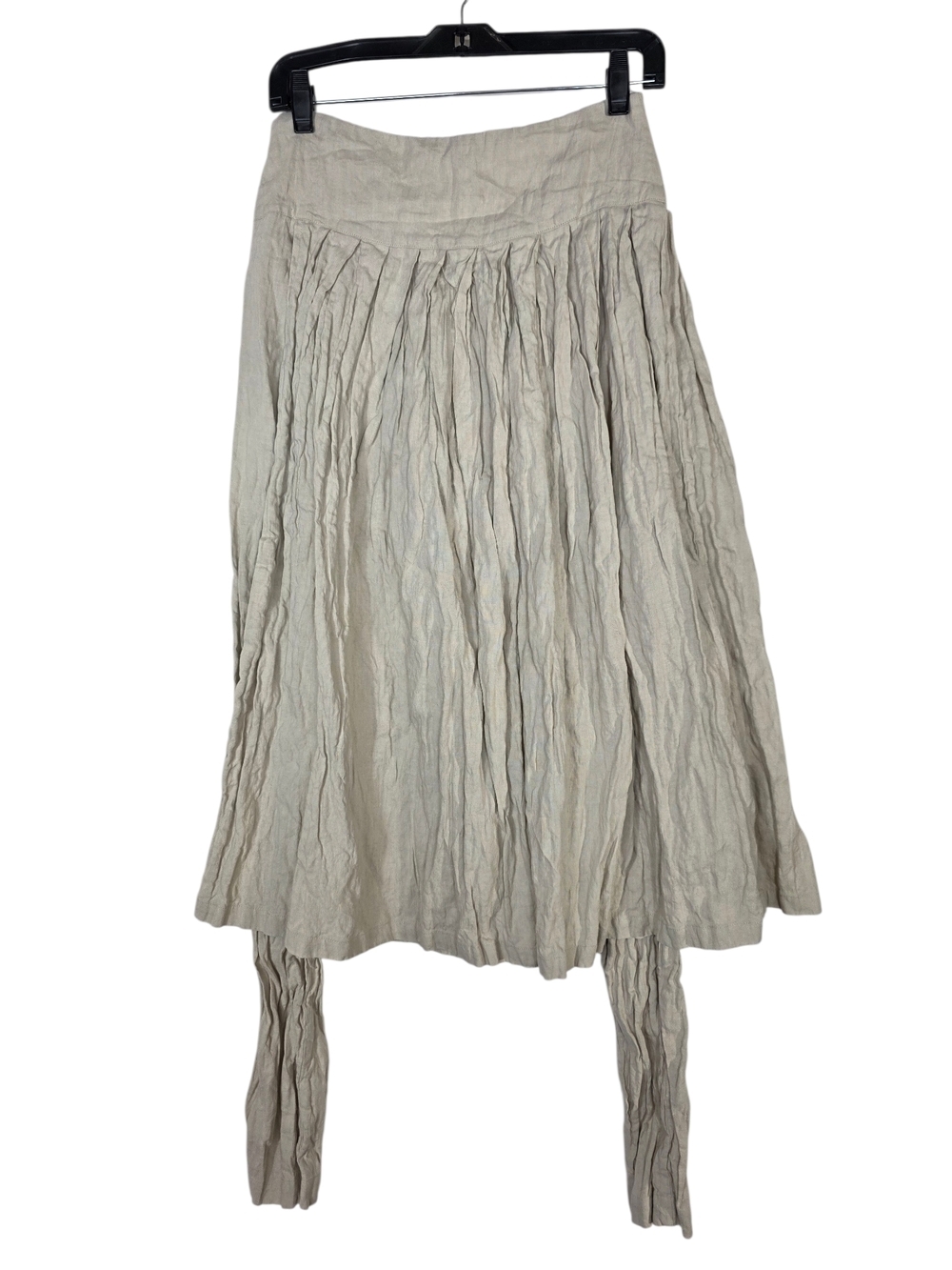 Sarah Pacini Linen Cream Midi Skirt with Inner Pants